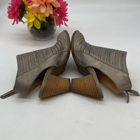 Paul Green Stylish Gray Peep-Toe Leathr Ankle Boots Size 5 MCH9112 - Picture 5 of 8